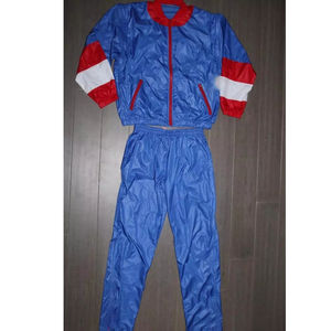 Ensemble de survêtements coupe-vent décontractés en nylon imperméable et léger pour hommes avec manches en blocs de couleurs et fermeture éclair Ensemble de survêtements en nylon - Product Image 1