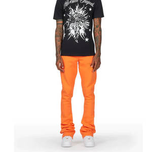 Pantalons décontractés en laine respirante de couleur personnalisée, pantalons empilés, joggers français, pantalons empilés pour hommes - Product Image 4