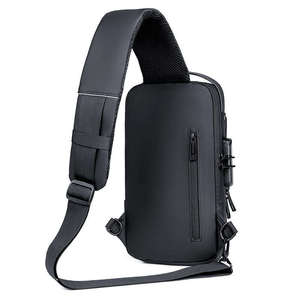 Modèle mis à jour PU étanche hommes décontracté poitrine sac de haute qualité USB antivol hommes sac à bandoulière voyage fronde Pack sac à bandoulière - Product Image 2