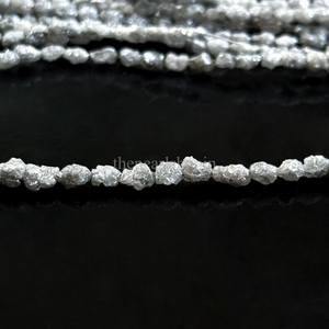 Perles brutes de diamant gris naturel 4x3-6x4mm, pépites de diamant gris non taillées, perles à percer droites pour la fabrication de bijoux, brin de 16 pouces - Product Image 4