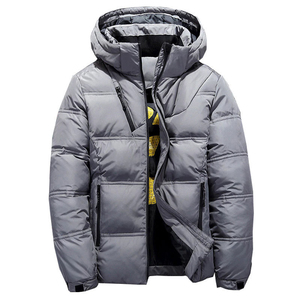 2025 nueva llegada invierno personalizado hombres lona con capucha Puffer chaqueta transpirable y a prueba de viento de alta calidad al aire libre - Product Image 4