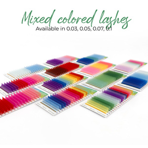 Pestañas de colores hechas a mano, ligeras, extensiones de pestañas de visón de colores, longitud mixta, pestañas de visón esponjosas al por mayor - Product Image 6