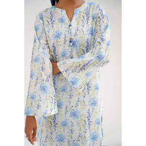 Ensemble coordonné imprimé en coton et viscose KST-43356, haut chic pour tous les jours, idéal pour le printemps/été, fabriqué en tissu chiffon - Product Image 1