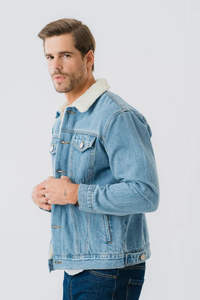 Nouvelle arrivée Veste en jean en coton pour homme Mode Vente en gros personnalisée Manteau en jean Hiver Tricoté Service OEM Nouveau tricoté d'hiver - Product Image 3