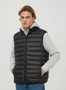 Veste matelassée à demi-manches pour homme, blouson à bulles, col montant zippé personnalisé, streetwear tendance - Product Image 2