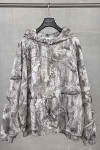 Sweat à capuche oversize en molleton tie-dye à transfert thermique de 350 g/m², personnalisable, style hip-hop streetwear pour hommes - Product Image 2