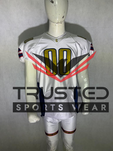 เสื้อเจอร์ซีย์อเมริกันฟุตบอลแขนสั้นพิมพ์ลายดิจิทัล ระบายอากาศได้ดี ผลิตตามสั่ง ราคาถูก ขายส่ง มีโลโก้ของตัวเอง ไซส์ XL - Product Image 5