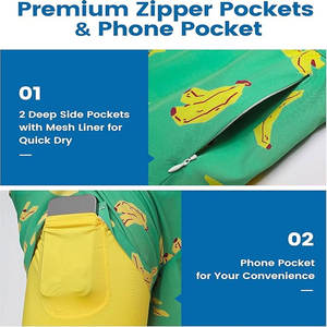 กางเกงขาสั้นออกกำลังกายกลางแจ้งลำลองสำหรับผู้ชายแห้งเร็วพิมพ์ซับลิเมชันสำหรับว่ายน้ำชายหาด - Product Image 5