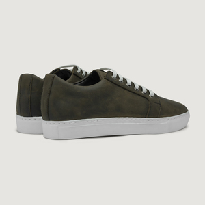Vente en gros de baskets basses en cuir véritable olive pour hommes, chaussures habillées décontractées de haute qualité de marque OEM - Product Image 5