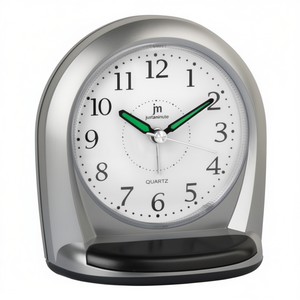 JUSTAMINUTE Silver JA7079S Alarm Clock with Snooze Function for <b>Desks</b> & Tables Designed for Lowell - Product Image 2