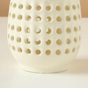 White Ceramic <b>Lantern</b> For Home Decor And Festive Display Use Perfect For Indoor Outdoor Lighting And Gifting Purpose From India - Product Image 3