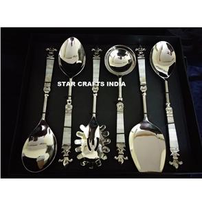 Ensemble de couverts en acier inoxydable de luxe personnalisé en argent de haute qualité européen mariage couteau en acier inoxydable fourchette cuillère couverts - Product Image 4