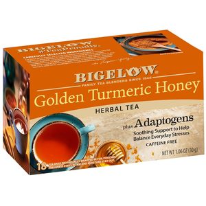 Bigelow <b>Tea</b> Golden Turmeric Honey plus Adaptogens, 18 Count (Pack of 6), 108 Total <b>Tea</b> Bags - Product Image 5