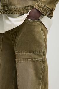 Venta caliente Custom Distressed Embriordery Logo Pantalones de mezclilla de pierna recta lavados con piedra marrón claro para hombres - Product Image 5