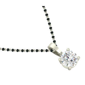 Comprar Cadena Vintage de Plata Pura con Mangalsutra en Forma de Cruz y Letra, con Jade, Moissanita y Diamante, en Oro Blanco/Rosa, para tu Esposa, Número Oro - Product Image 3