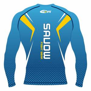 เสื้อรัดกล้ามเนื้อแบบซับลิเมชั่นสำหรับผู้ชาย ผลิตจากวัสดุน้ำหนักเบา แห้งเร็ว เหมาะสำหรับกีฬา MMA BJJ โต้คลื่น และฟิตเนส - Product Image 2