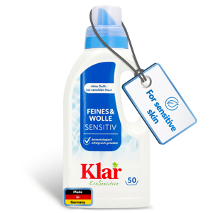 KLAR RTS 2 Eco Sensitive Lessive Liquide pour Tissus Fins et Laine 500ml Sans Parfum 50 Lavages Doux pour Bébé 80% - Product Image 1