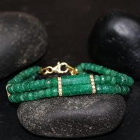 Charme unisexe de luxe fait main en argent sterling plaqué or 18 carats avec perles d'émeraude certifiées GIA, couleur naturelle de qualité supérieure, pour mariage