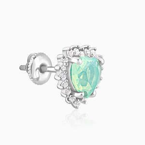 Goujons en forme de cœur parfait en argent or 14 carats à la mode avec grenat améthyste diamant rubis saphir émeraude pour fiançailles - Product Image 5