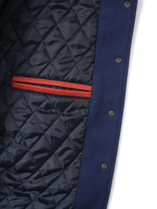 Veste universitaire en laine avec logo personnalisé, manches en cuir, broderie, veste de baseball pour hommes, veste universitaire, veste varsity - Product Image 5