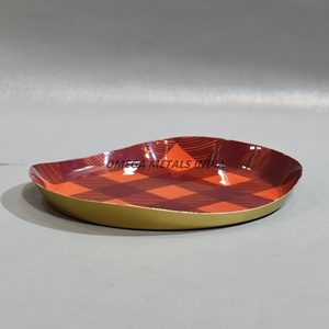 Plateau de service à carreaux bordeaux frappant pour exposer les collations et améliorer la décoration - Product Image 5