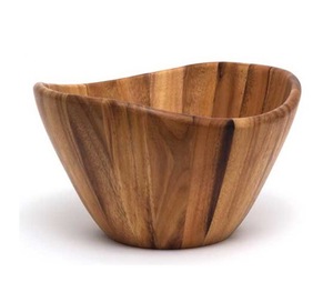 Cuenco de madera de Acacia para ensalada y sopa, juego de mezcla con acabado Natural, acentos para el hogar - Product Image 4