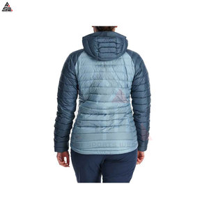 Vestes matelassées à capuche en toile tricotée légère et respirante sur mesure OEM, pour femmes, hiver, rembourrage en coton, logo personnalisé - Product Image 2