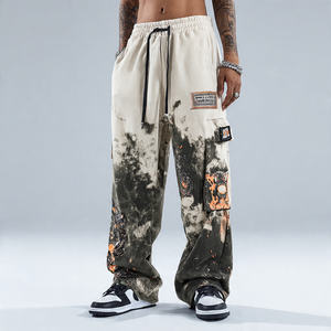 กางเกงวินเทจสตรีทแวร์ทรงตรงเอวกลางผ้าหนานุ่มสำหรับผู้ชาย ลายพิมพ์ขาดๆ แต่งคริสตัล สไตล์ลำลองฮิปฮอป - Product Image 6