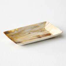 Última bandeja de cuerno más caliente Serveware 2024 Rectangular Natural Cuerno Resina \ Mop Bandeja de servicio Decoración Chocolate Servir Bandeja de incrustaciones de hueso - Product Image 5