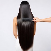 Perruque en dentelle T-Part de 38 pouces, longue et droite, noire, en fibre résistante à la chaleur pour femmes