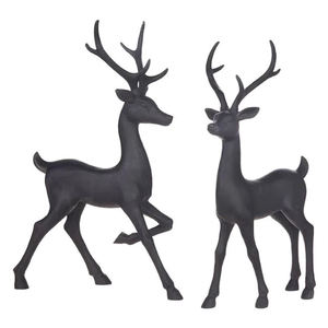 Deer Standing Table Top Sculpture for Office Desktop Classic Design Metal Aluminium Silver Sculpted Reindeer - Product Image 3