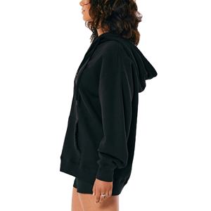 Pull à capuche en polaire 100% coton, couleur unie, haute qualité, personnalisé, Design de marque, manches longues, fermeture éclair, pour femmes, vente en gros - Product Image 4
