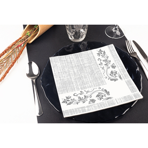 Serviettes imprimées Venecia grises 40x40cm Bambulux Eco 480 pièces B2B - Product Image 1