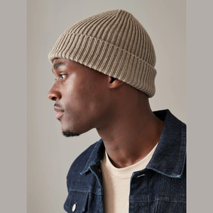 หมวกบีนนี่สำหรับผู้ชายหมวกบีนนี่สีทึบซับในด้านข้างที่อบอุ่นสำหรับฤดูหนาวดีไซน์ใหม่หมวกบีนนี่สำหรับผู้ชาย - Product Image 2