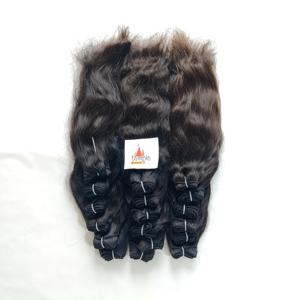 วิกต่อผมมนุษย์แบบไม่ผ่านกระบวนการผมชาวอินเดียสีดำจัดแนว100% - Product Image 2