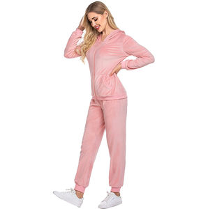 Luxurious Quality Women's 2-Piece Velvet Sweatsuit Pullover Hoodies and Pants Custom Logo <b>Velour</b> <b>Tracksuits</b> for Winter - Product Image 1