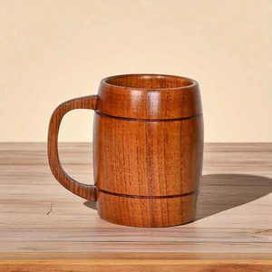 <b>Handmade</b> Eco-Friendly Luxury Mango Wood Beer <b>Mug</b> Dark Natural Wooden Tankard Unique Design Camping Gift Barrel Cup Customizable - Product Image 2