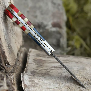 Wholesale Industrial Grade Damascus Folding Pocket <b>Knife</b> Camping <b>Knife</b> with Leather <b>Sheath</b> OEM Support 3-Year Warranty - Product Image 4