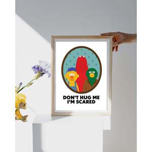 Don't Hug Me I'm Scared Art Print a Quirky Kunstdruck for the Sensitive Soul - Product Image 1