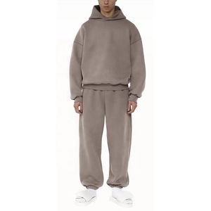 Fabricants uni personnalisé logo imprimé épaule tombante épais hommes surdimensionné décontracté sweat à capuche coton hiver sweat à capuche hommes - Product Image 1