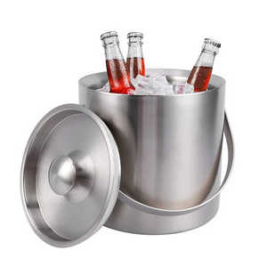Cubo de Hielo de Acero Inoxidable con Diseño Martillado y Asa, Elegante y Duradero, Capacidad de 3L para Fiestas y Uso en Bares Domésticos - Product Image 6