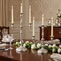 Candelabro Francés de Metal, Portavelas de 3 Brazos, Candelabro Alto para Centro de Mesa de Boda, Decoración Navideña para el Hogar
