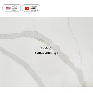 NV1005 Piedra de Cuarzo Calacatta Sutil, Piedra de Cuarzo Artificial Calacatta para Ingeniería Comercial, Losa de Encimera de Cuarzo Artificial - Product Image 4