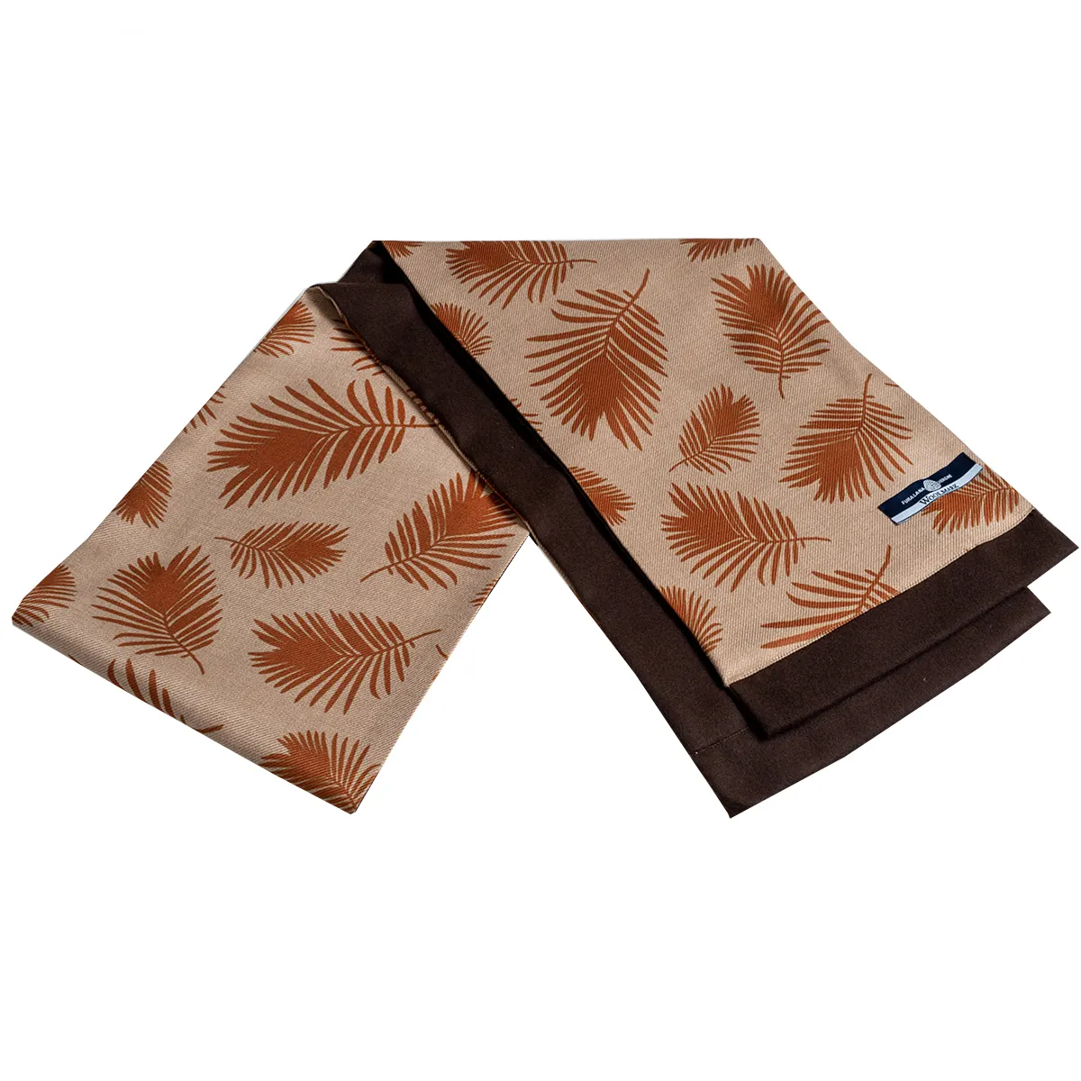 Beige marron imprimé Jacquard hommes personnalisé homme fait foulard en soie prêt en stock pour la vente en gros commande en gros 2023 nouvelle collection