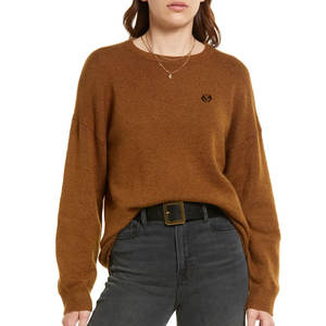 Sweat-shirt à col rond en coton pour femme, haut décontracté, vente en gros, 100% - Product Image 1