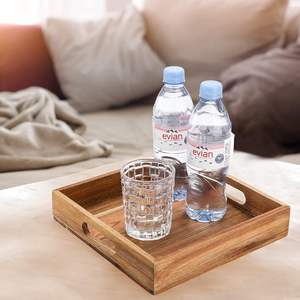 Bandeja de madera natural con 2 asas mejor opción precio más barato bandejas de madera hechas a mano para servir y decoración - Product Image 5