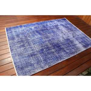 พรมลายตุรกี ขนาด 3.8x5.3 ฟุต (115x161 ซม.) สีน้ำเงินวินเทจ สไตล์ตะวันตกเฉียงใต้ - Product Image 2