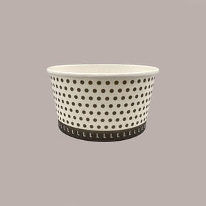 224 pièces grand gobelet en papier polyéthylène biodégradable 170cc avec graphiques à pois Logo personnalisé jetable pour crème glacée - Product Image 3