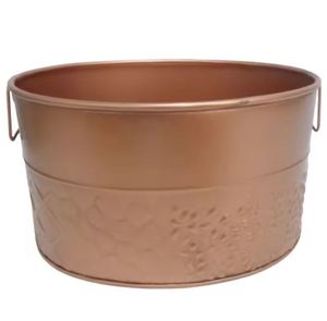 Lot de 2 pots de fleurs ovales en métal pour l'intérieur et l'extérieur, en cuivre, pour la décoration de la maison et de l'hôtel. - Product Image 6