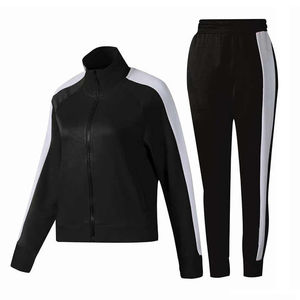 Vente en gros de survêtements personnalisés pour femmes vêtements de mode ensemble de survêtements de sport en coton uni jogging pour femmes - Product Image 5